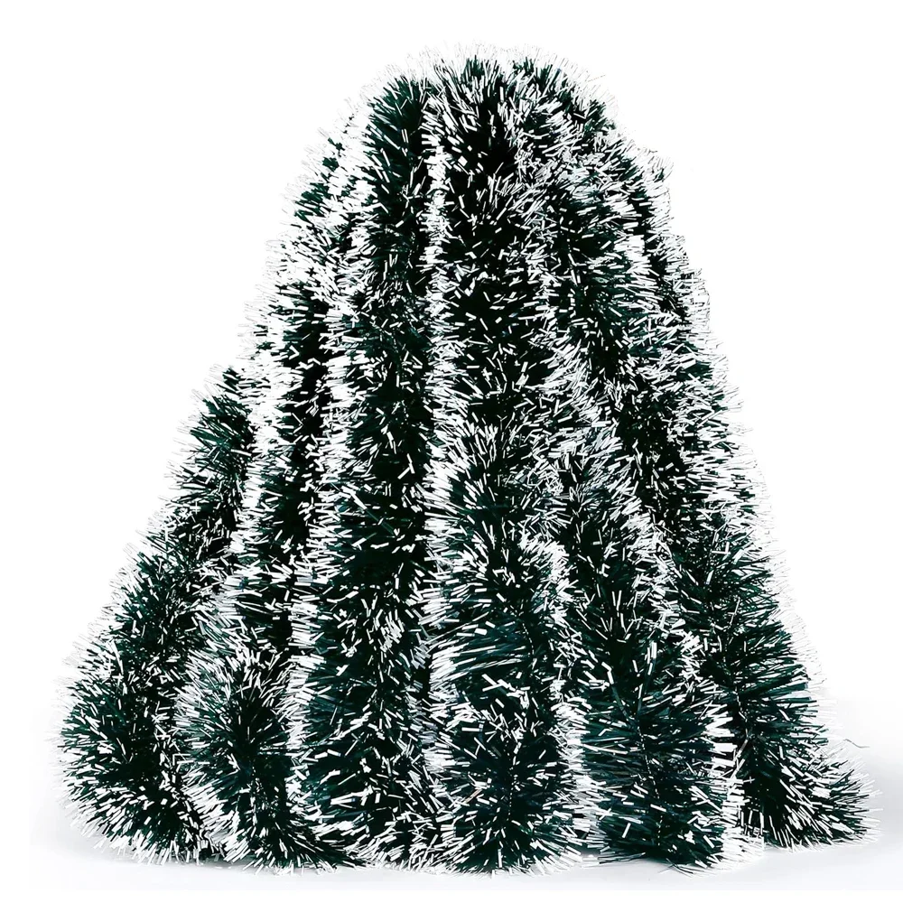 thumbnail image 1 of Cintas de oropel navideñas de 10 m, cinta de caña verde, guirnalda para colgar en el árbol de Navidad, adornos de corona para fiestas, decoración del hogar, 1 of 5