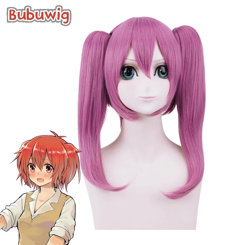 Bubuwig Synthetic Hair Riddle Story of Devil Ponytail Wig Women 40cm Long Straight Hot Pink Cosplay Lolita Wigs Heat Resistant