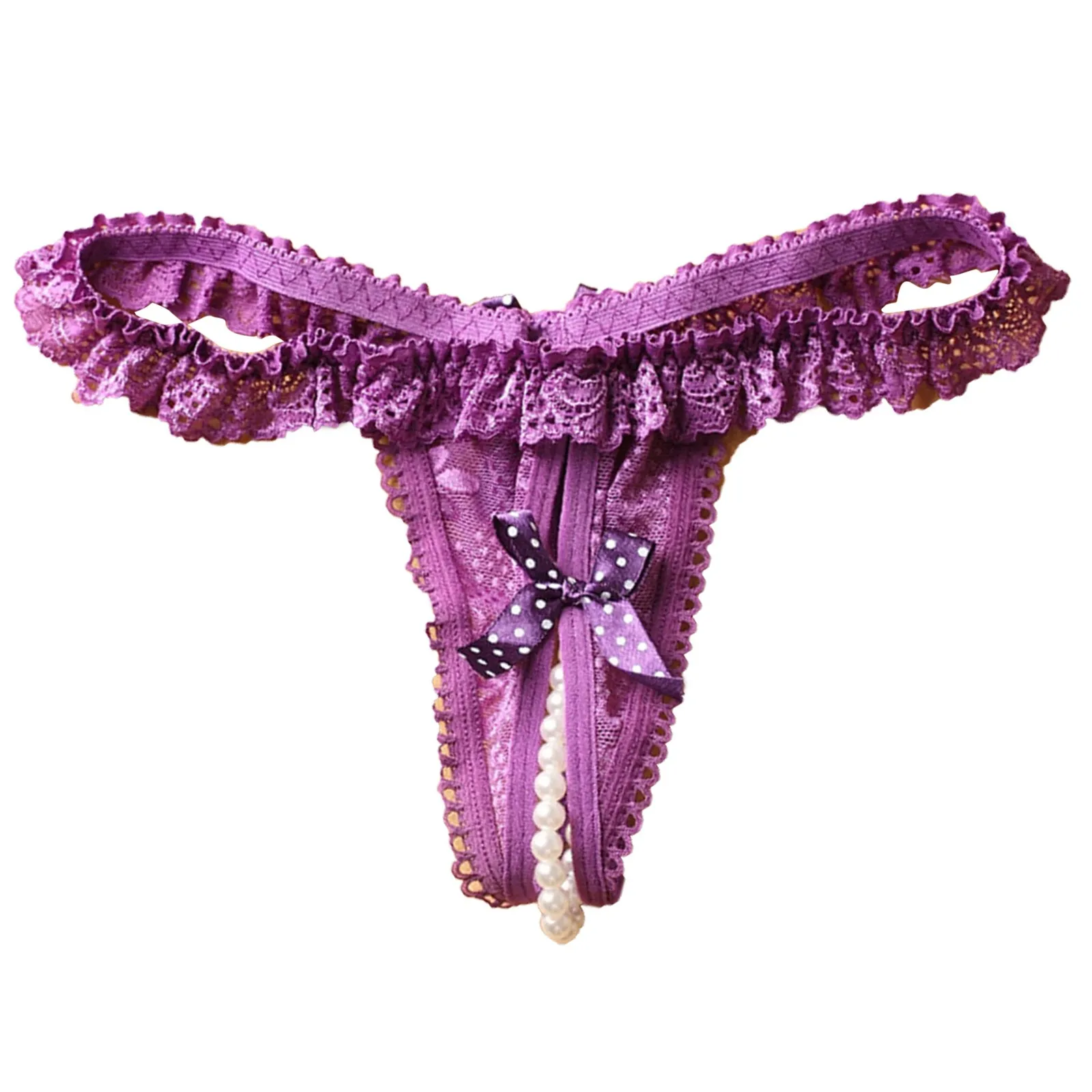 Plus Size Sexy Lingerie Female Panties Pearl Ball Lace Thongs Underwear Women Underpants women panties female underwear lace panties womens underwear