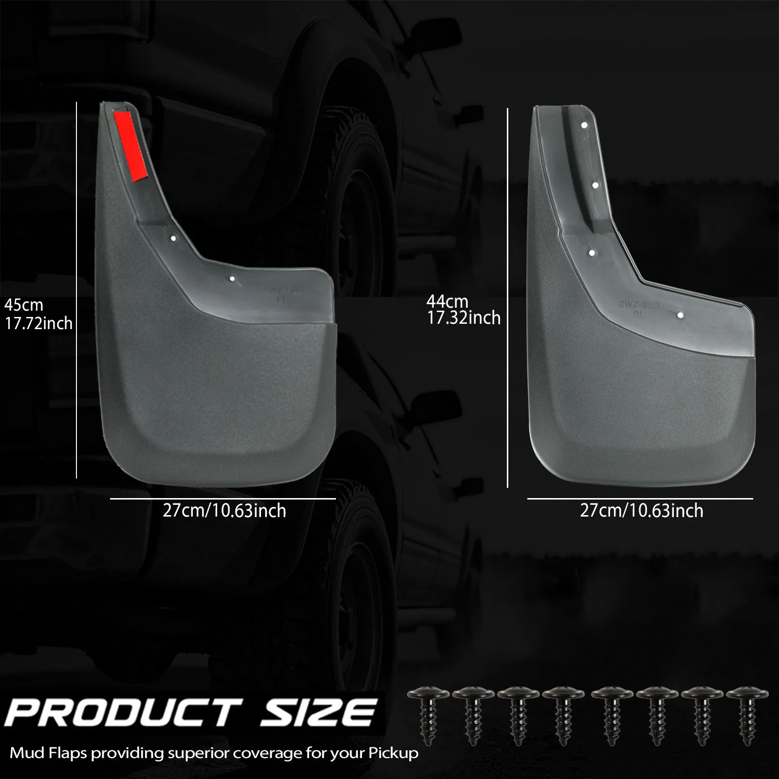 Chevrolet Silverado 1500 2014-2018 2500 HD 2015-2018 3500 2015-2018 용 4PCS 머드 플랩 스플래시 가드 머드 가드