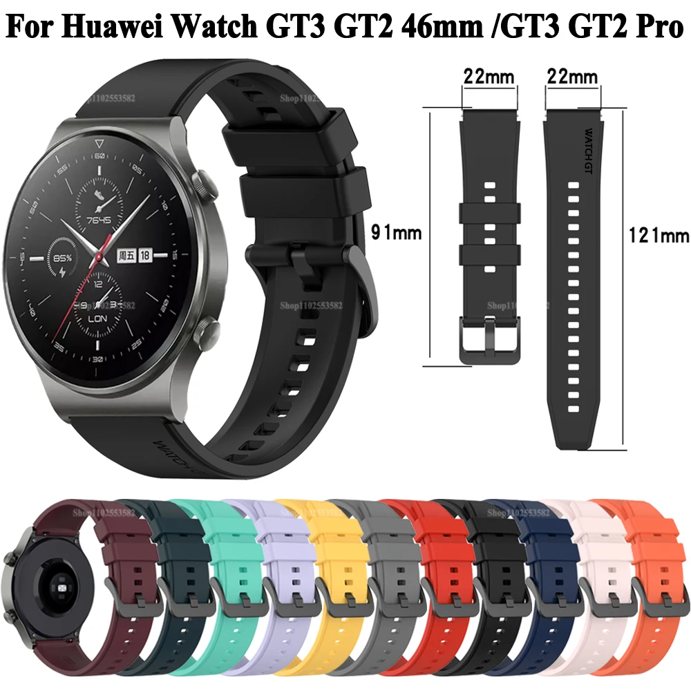 

22mm Smartwatch Belt Band For Huawei Watch GT3 GT 3 Pro 46mm Bracelet Silicone Strap GT 2 GT2 Pro 46mm Sport Smart Watchband