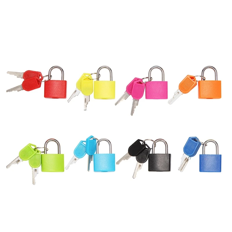 

8 Pack Locks Small Padlock With Key Luggage Gym Locker Lock Mini Colorful Padlock For Outdoor School Home