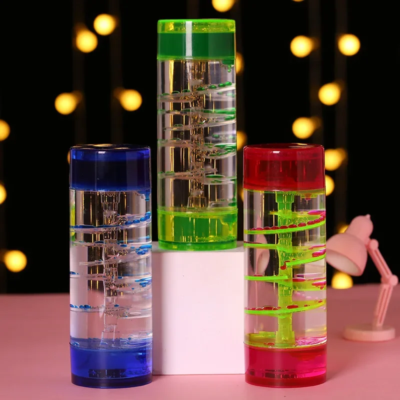 1pc Rotary Slide Oil Leak Hourglass Timer Toy Acrylic Hourglass Liquid Visual Motion Timer Home Desk Table Decoration liquid hourglass timer