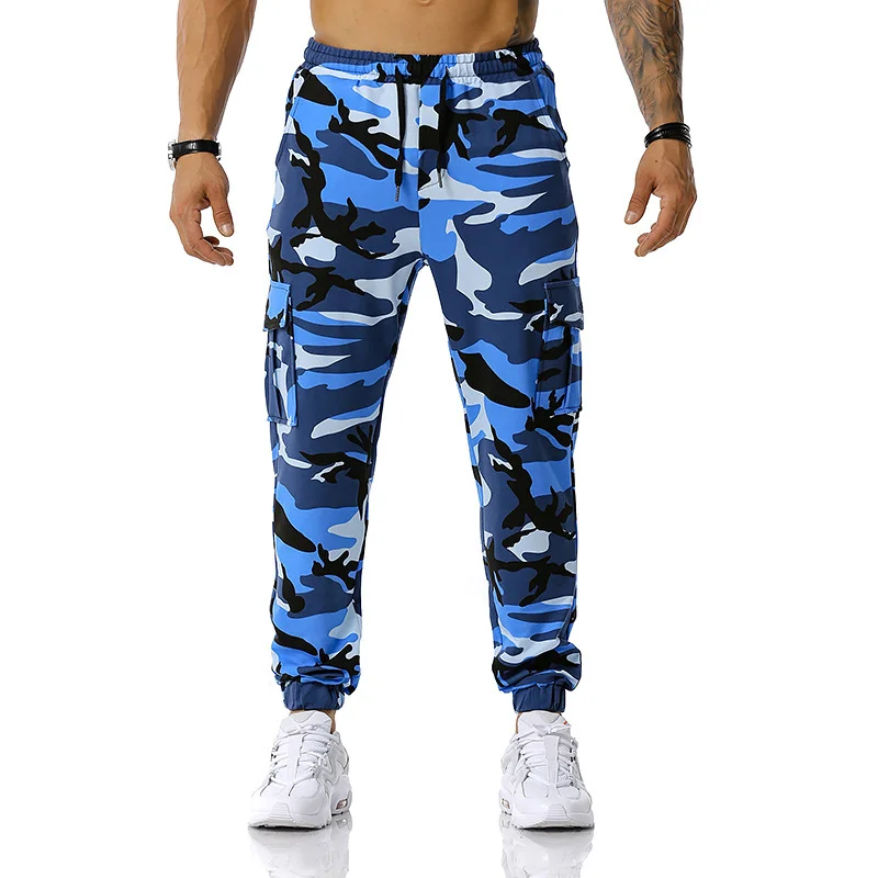 

Color Camo Camouflage Cargo Pants 2023 Men Women Casual Streetwear Pockets Jogger Blue Tactical Sweatpants Hip Hop Trouser