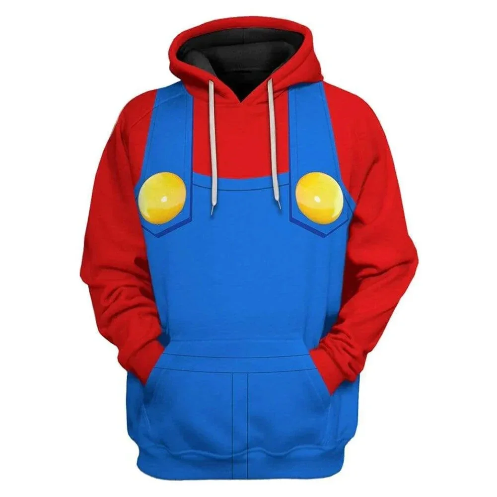 thumbnail image 1 of Sudadera con capucha de Marios para niños y niñas, sudadera de manga larga con estampado de juego de moda, camisetas de Sonic para bebés, ropa de calle para niñas de 2 a 14 años, 1 of 5