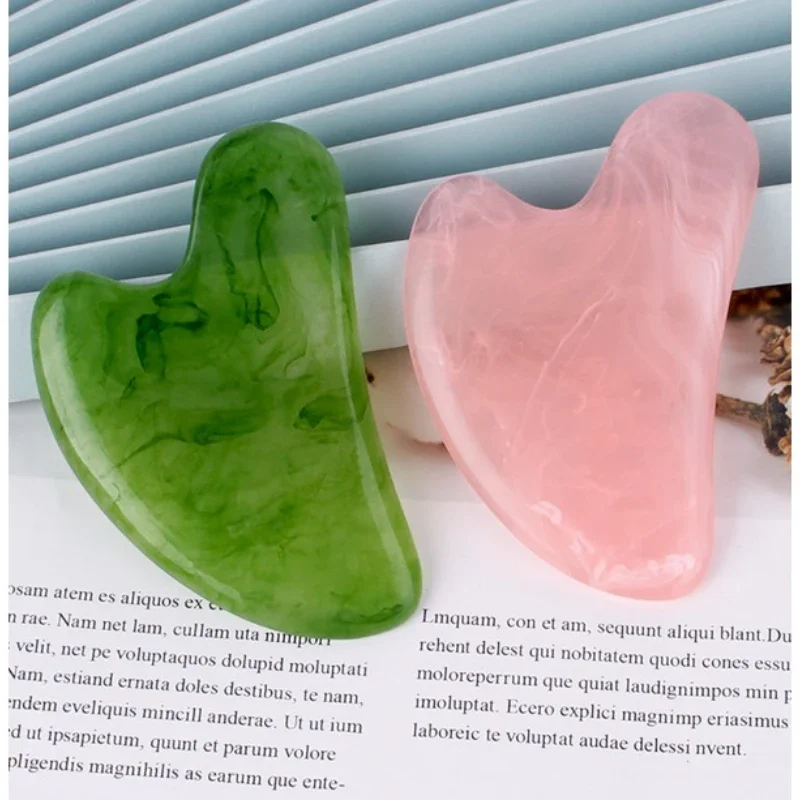 Natural Jade Stone Gua Sha Massage Board Rose Quartz Guasha Plate Jade Face Massager Scrapers Tools Face Neck Back Body