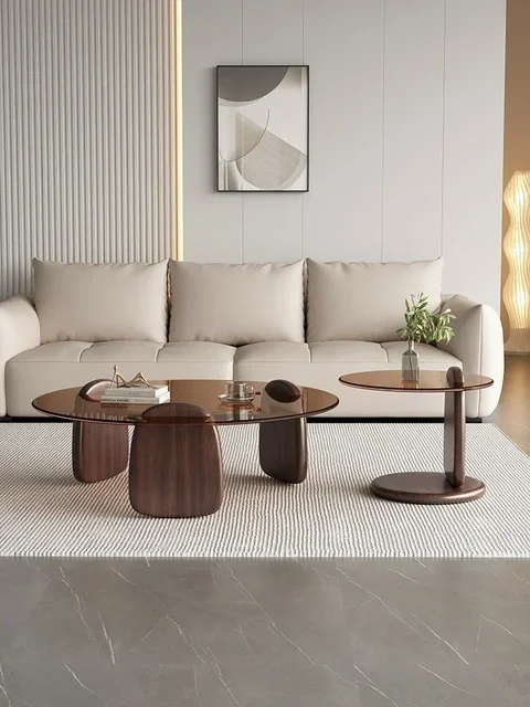 Glass Round Table, Multi-colour Size Set, Tea Table Coffee Table, High Temperature Resistance, Easy To Clean, Office Cafe Home 5
