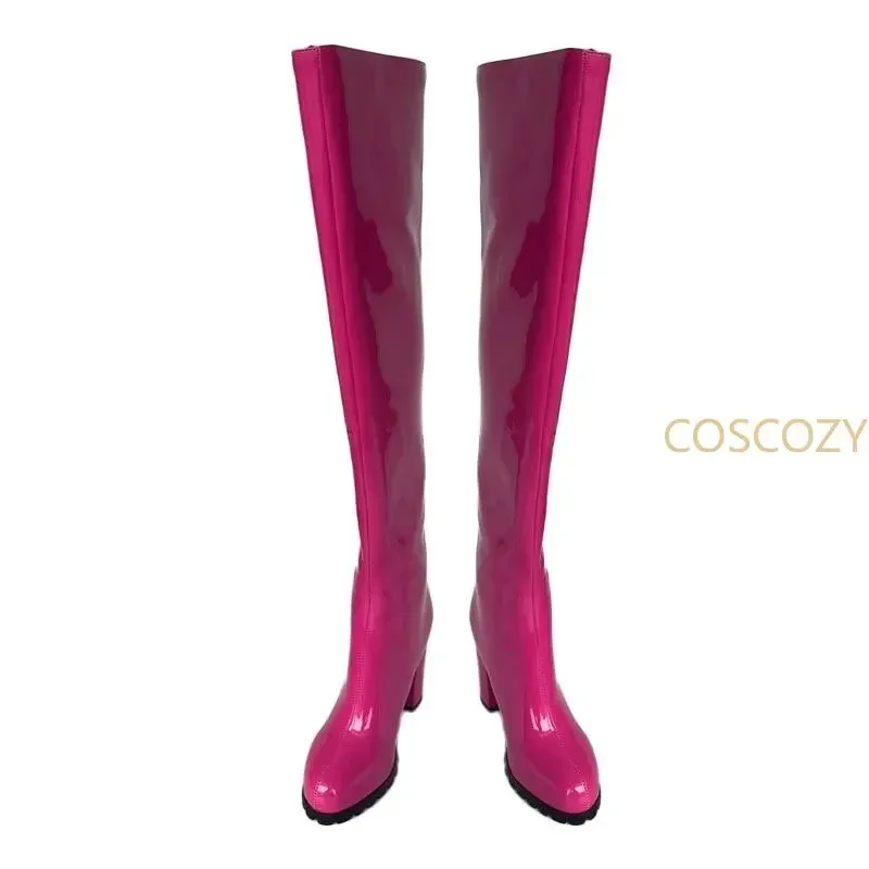Ai Hoshino Cosplay Shoes Oshi No Ko Hoshino Ai Rose Pink Boots Shoes Women Girls Pink PU Leather Boots cosplay shoes