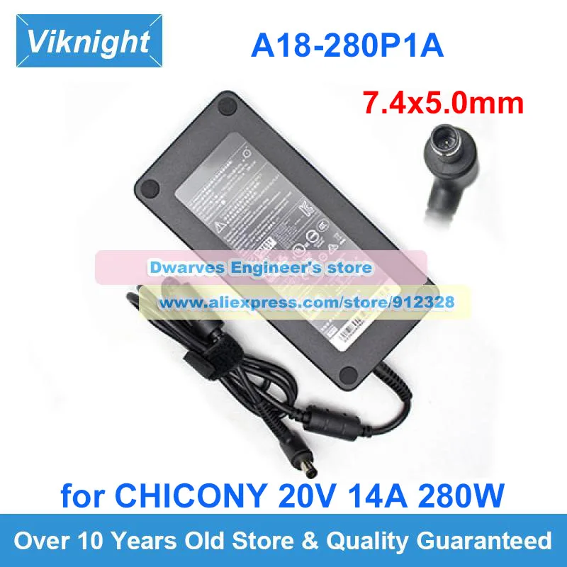 

Original Chicony A18-280P1A AC Adapter 20V 14A 280W A280A003P For MSI GE75 RAIDER 8RE GE75 RAIDER 8RF GE63 GE65 RAIDER RGB 9SG