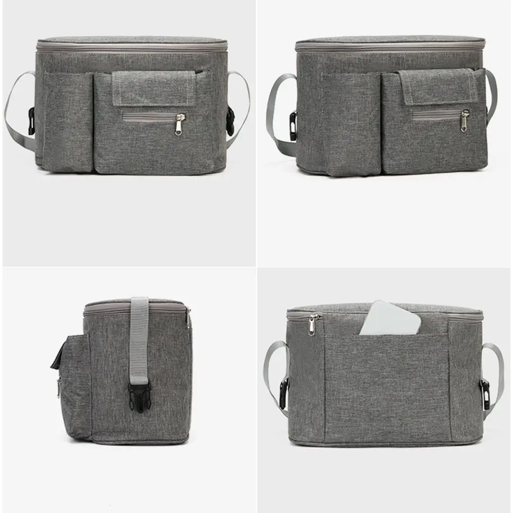 Large Capacity Baby Stroller Bag Multiple Pockets Oxford Cloth Baby Stroller Hanging Bag with Zipper Cartoon