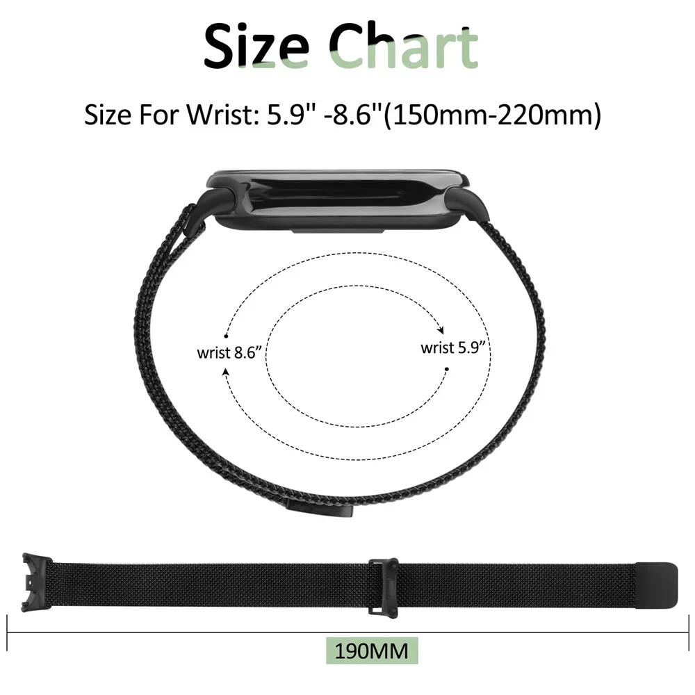 Elegant Milanese Loop Strap for Smart Band 8 - Premium Sport Wristband Replacement Bracelet