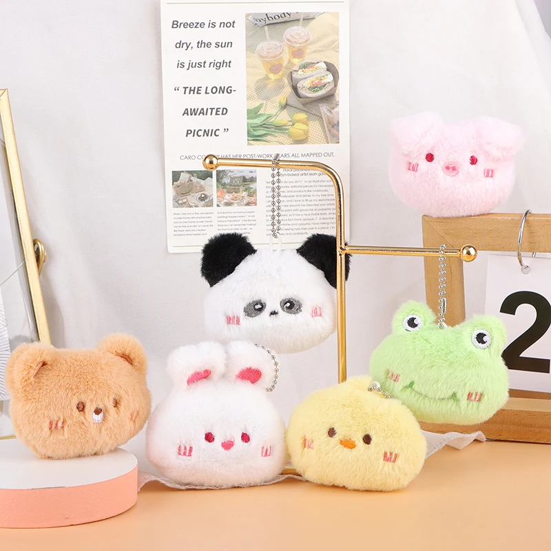 

Брелок для ключей с милыми мультяшными животными, мягкий плюшевый брелок, кролик, лягушка, цыпленка, свинья, панда, медведь, кукла для женщин, подвеска