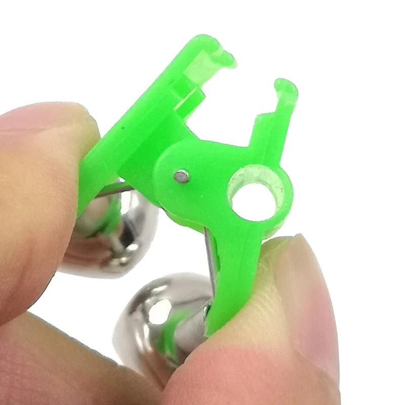 Fishing Bite Alarm OUTKIT 5pcs/lot Fishing Bite Alarms Fishing Rod Bell Rod Clamp Tip Clip Bells Ring Green ABS Accessory