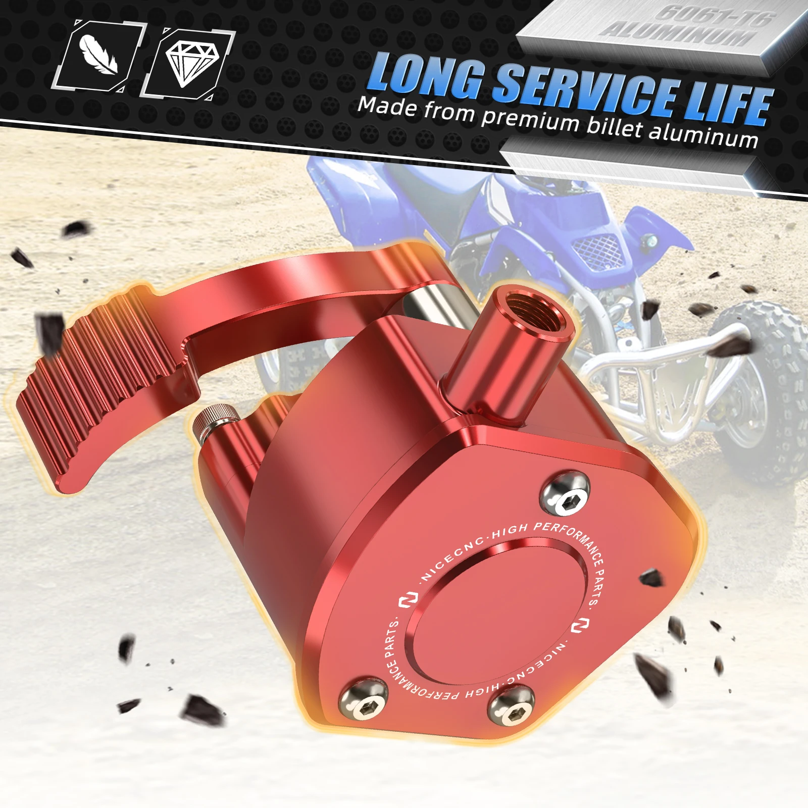 ATV Thumb Throttle Assembly Aluminum For Yamaha Raptor 700 700R