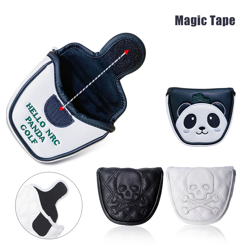 Golf Mallet Putter Covers Pu Leather Multi Style Panda Cat Akita