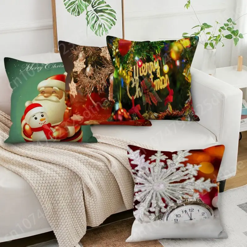 

Christmas Gifts Throw Pillow Non-Toxic Polyester Peachskin Cushion Cover Home Sofa Decoration Aesthetic Decorative Pillowcase