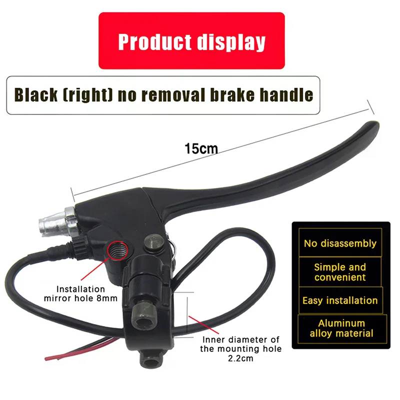 1 Paio di Leve Freno Posteriori per E-Bike, Maniglia Freno per Bicicletta Elettrica, Accessorio per Ciclismo, Strumenti per Freni - immagine 6