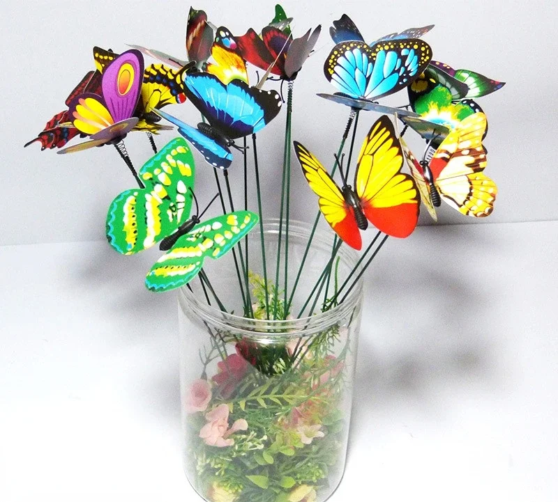 Colorful Whimsical Butterfly Garden Stakes - Outdoor Yard Decor and Gardening Decoration