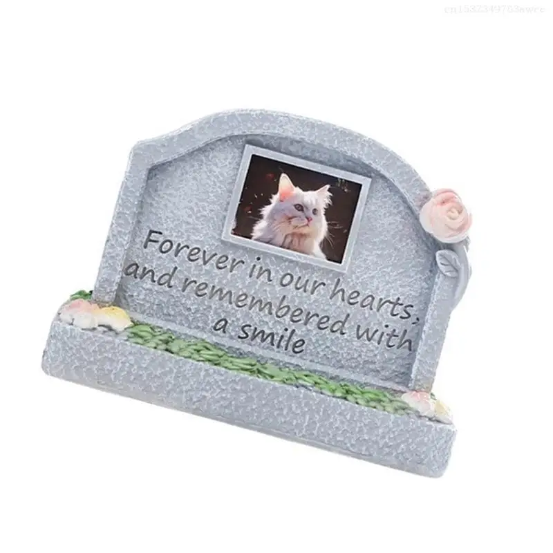 Weatherproof Resin Pet Grave Marker Memorial Tombstone for Pet Eternality Tributes F0T6