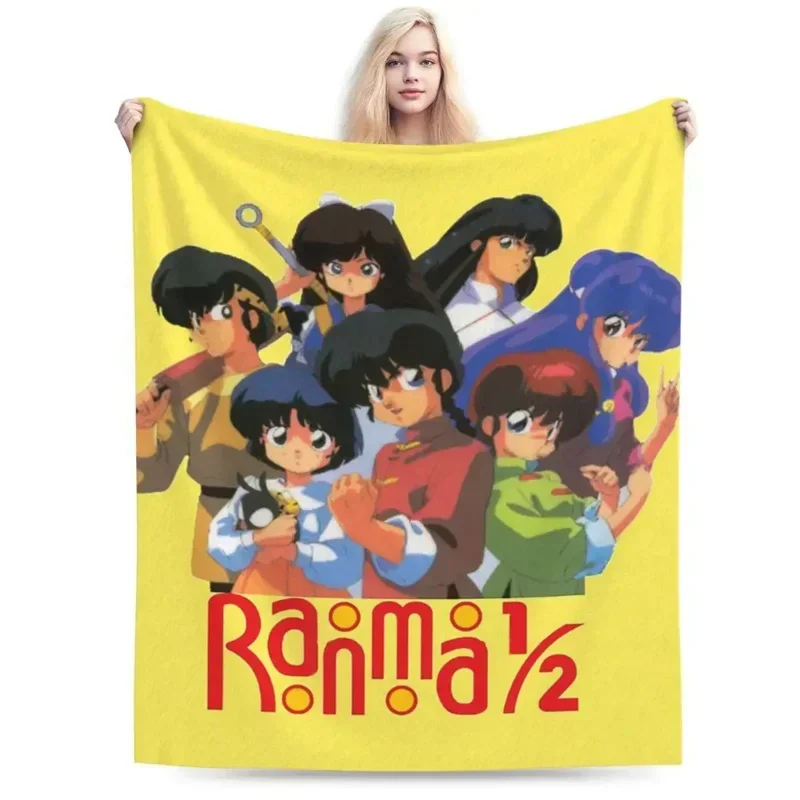 Ranma 1/2 Saotome Pig Girls  Blanket Soft Throw Blanket for Home Bedroom Bed Sofa Travel Office Solid Cover Blanket Kids 3D