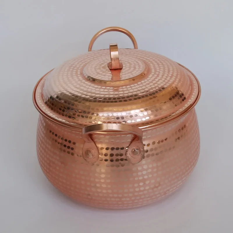 High Quality Copper Pot Handmade Stew Cooker Thermal Soup Casserole Pure Copper Steamer Durable Cookware Efficient Cooking Pot