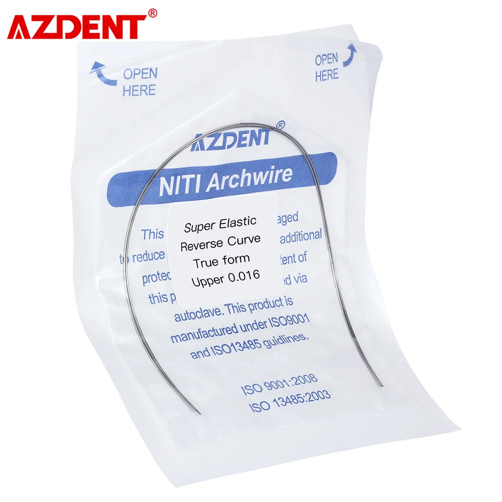 2 pcs/Pack AZDENT Dental Orthodontic NITI Arch Wires Reverse Curve Round / Rectangular Shape Archwire True Form Dental Products denxy 50pc higher quality orthodontic cross tubes dental crimpable hooks cross tube for arch wires orthodontic brackets