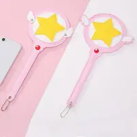 Sac à cartes en cuir PU, mignon Anime baguette magique, porte-cartes de Bus, métro, porte-cartes avec ailes 4