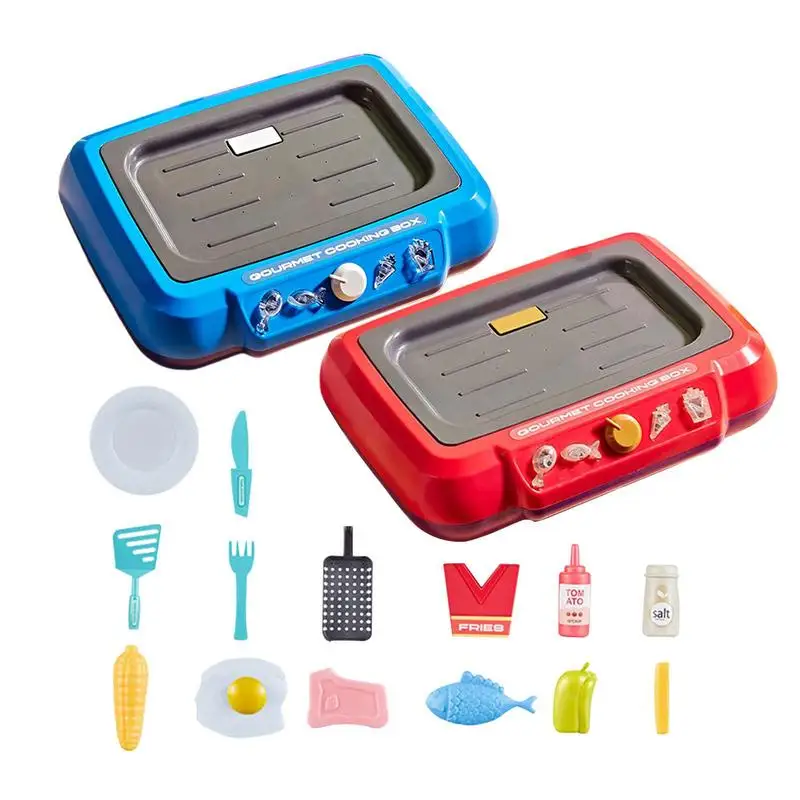 Gourmet Cooking Box Toy, Simulation Cooking Toy,Pretend Play Gourmet  Cooking Box Water Fryer,Magic Food Cooking Box,Play Food Grill with Cooking