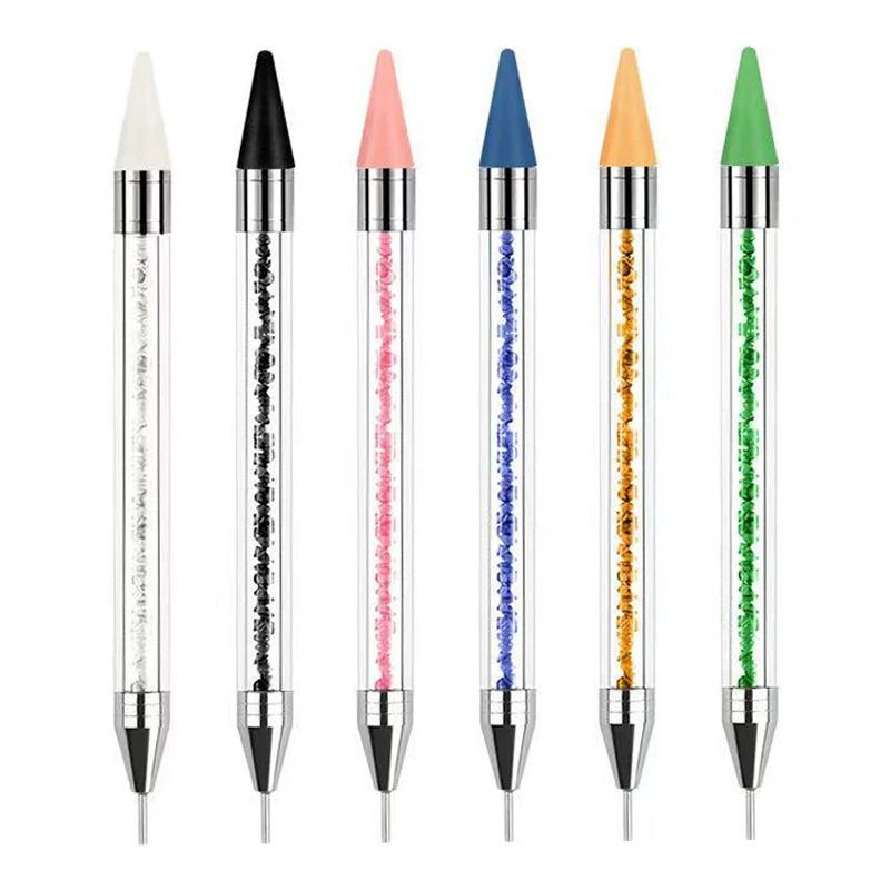 

50pcs/set Dual-ended Rhinestone Picker Dotting Pen Bulk Wholesale Crystals Gems Picker Wax Pen Pencil Nail Art Decoration Tools