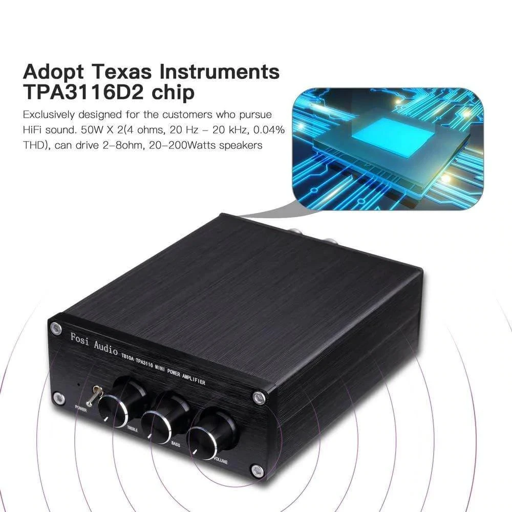 summing amplifier [Old Version] TB10A 2Ch Stereo Audio Amplifier Mini Hi-Fi Class D Integrated Amp 100W x 2 With Bass and Treble Control surround sound amplifier