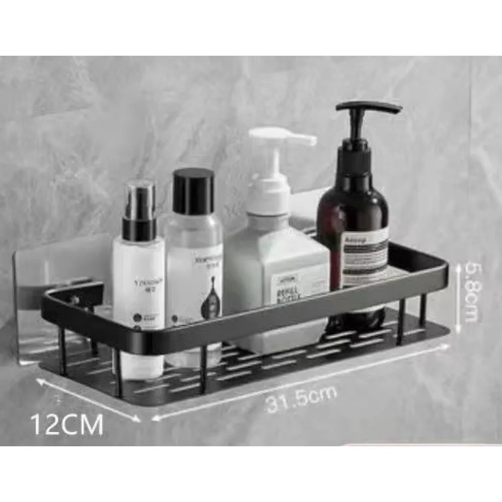 Bathroom Storage Wall Mount Shampoo Makeup Storage Holder Bathroom Accessories No Drilling Wall Shelf Shower Holder for WC 4