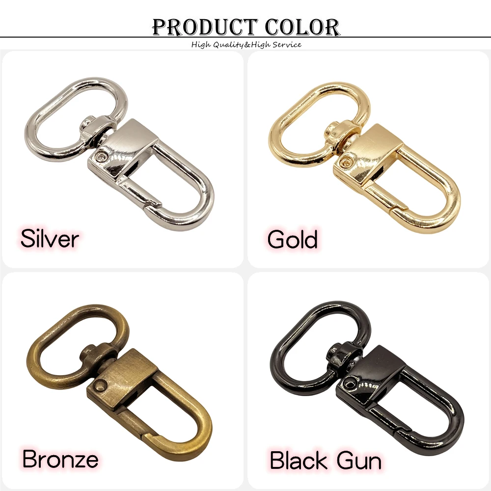 5 teile/paket 13-19mm Metall gürtel Riemen Schnallen drehbar Snap Feder haken Karabiner verschluss Clips Hund für Geldbörse DIY Leder Bastel tasche – Detail 3