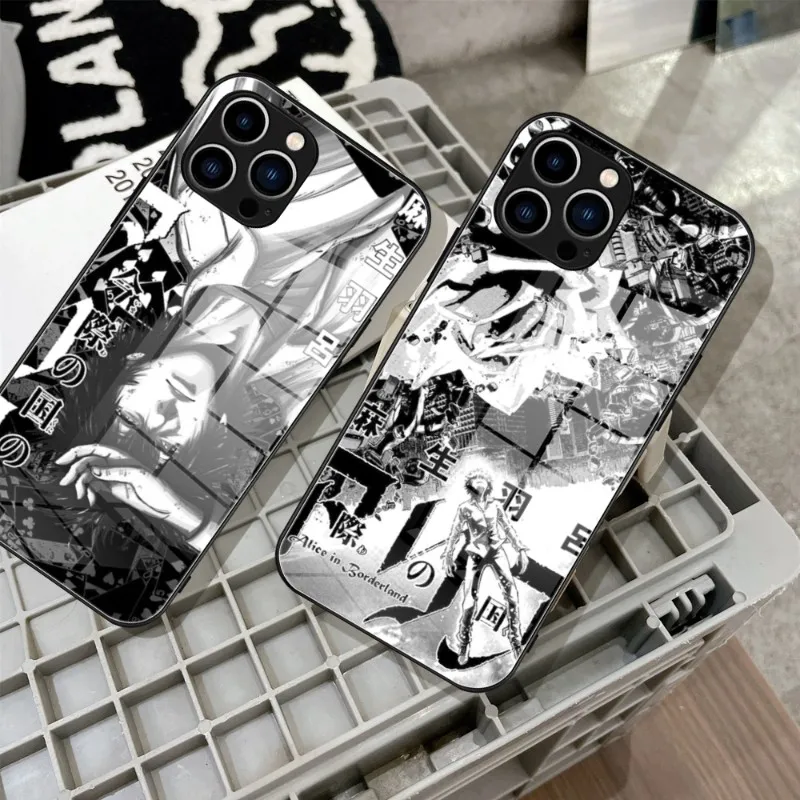 Alice in Borderland Anime Phone Case Tempered Glass For IPhone 14 13 11 12 Pro 8 7 Plus X 13 Pro MAX XR XS MINI SE 2020 Covers