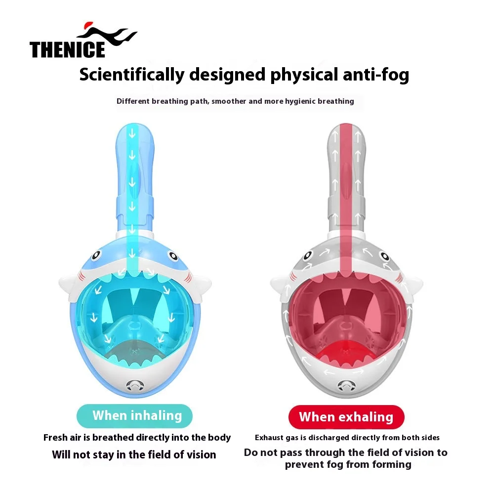 THENICE Snorkeling Mask Mask Goggles Diving Goggles Swimming Gear Waterproof Anti-Fog Full Dry Children'S Diving Masks
