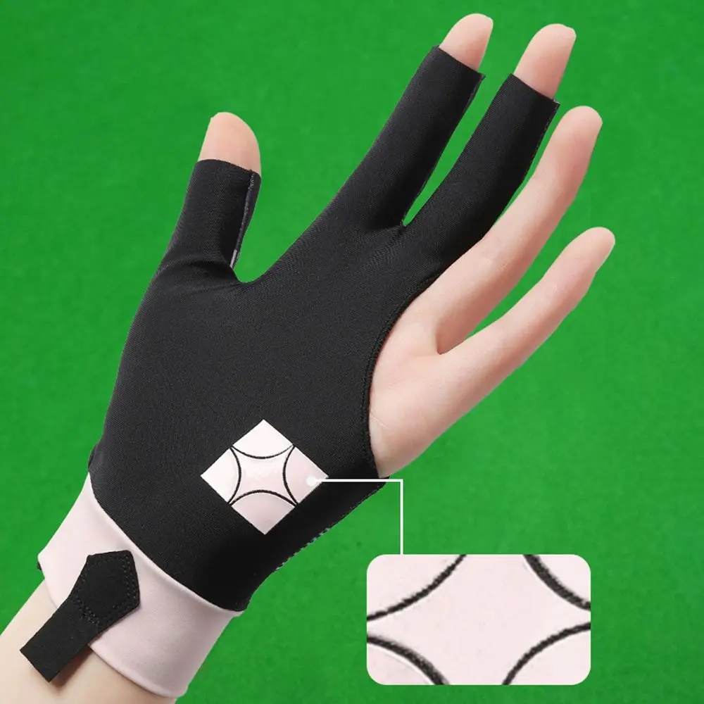 Portable Left Hand Billiards Glove Elastic Breathable Billiard Training Gloves Non Slip Three Fingers Glove Fitness Accessories