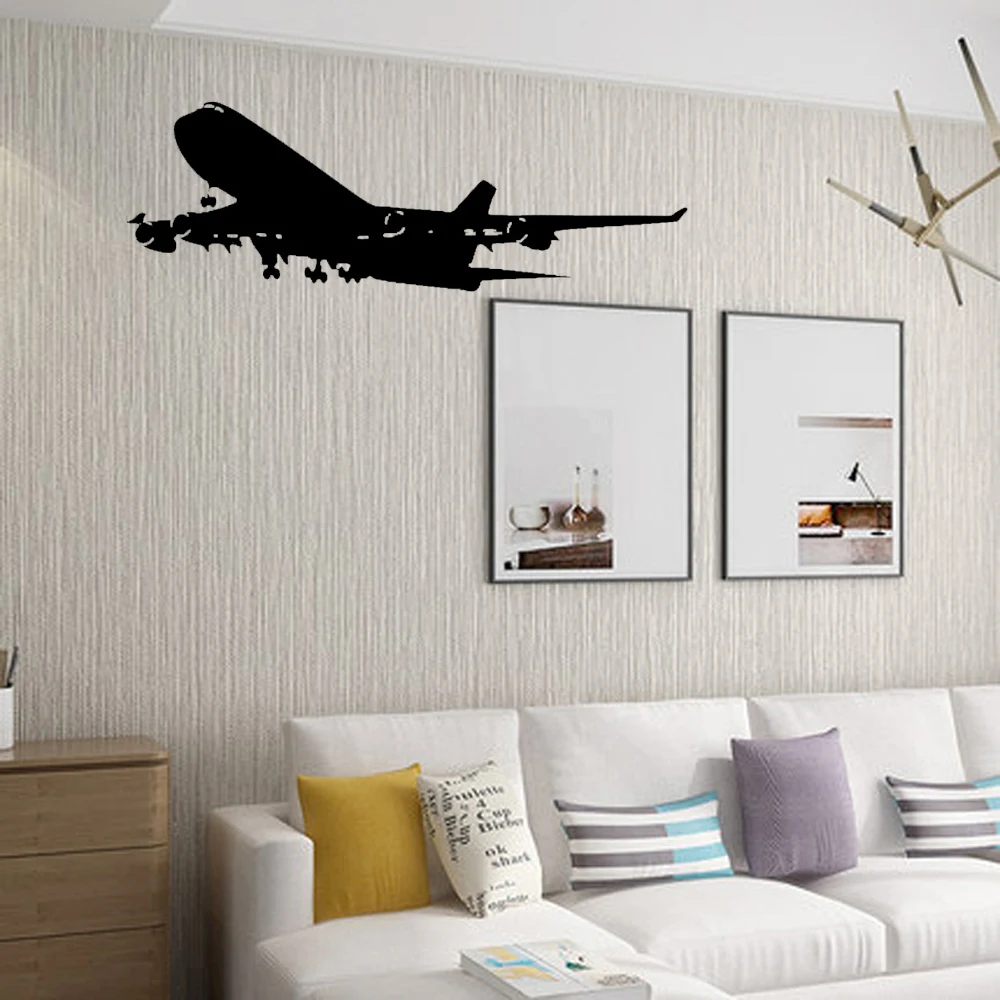 Realistic Aircraft Wall Decals Removable Airplane Vinyl Wall Sticker For Home Kids Room & Living Room Decoration wall stickers wall sticker home decoration accessories