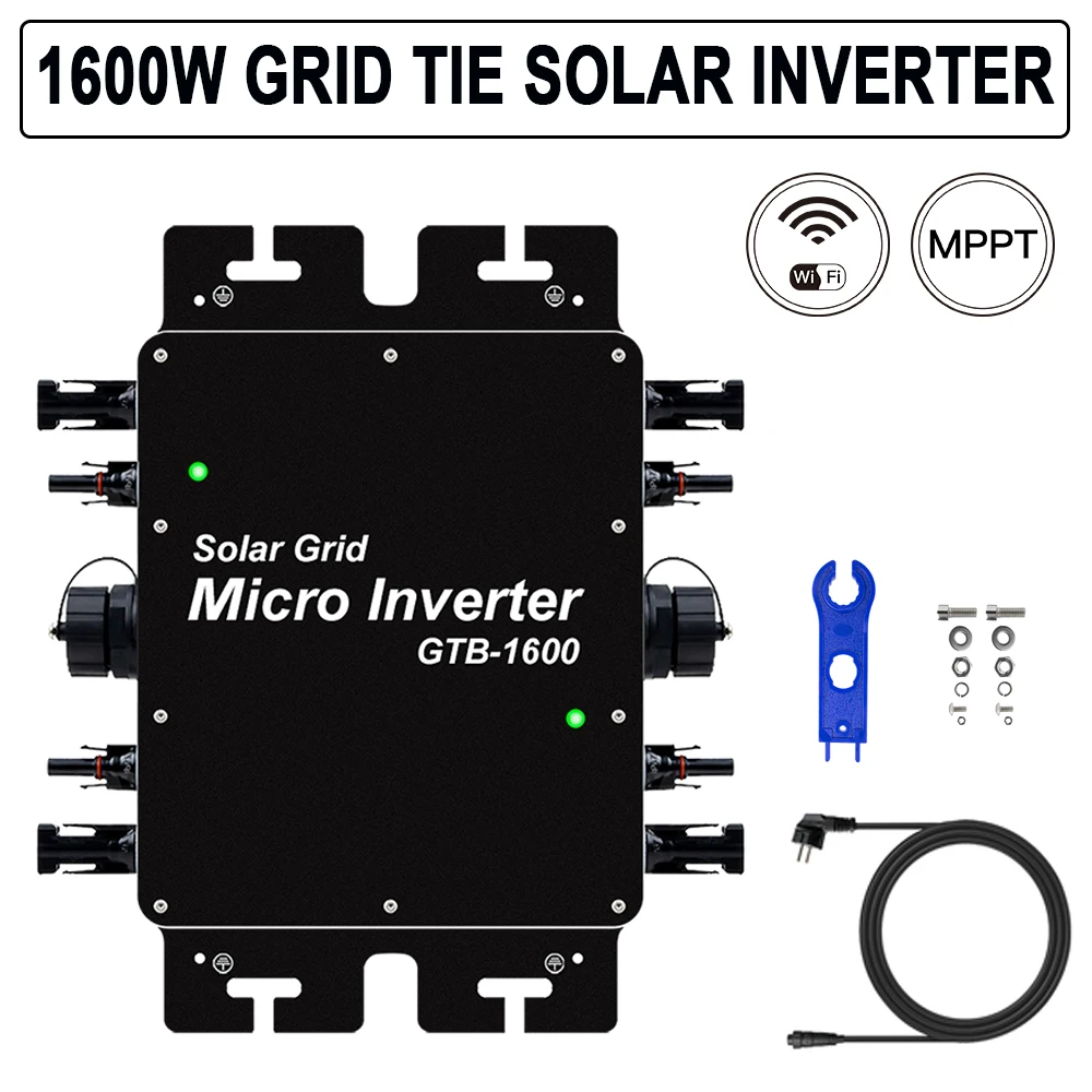 1600W 400W MPPT Grid Tie Solar Inverter Intelligent Microinverter With WiFi Function 20-50VDC Solar Panel Input For Home Grid