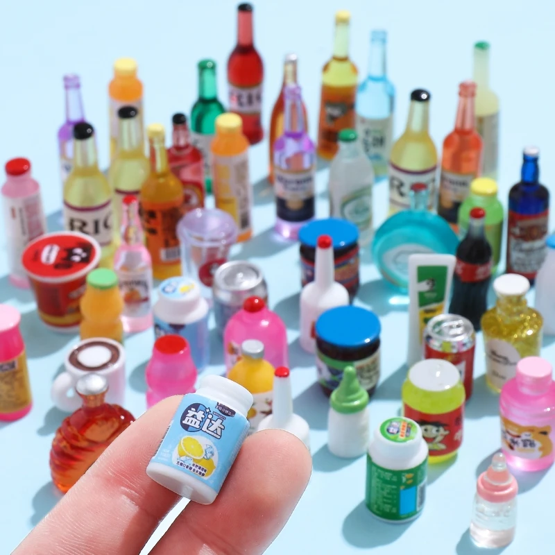 Dollhouse Miniature Food for Blyth Doll Accessories Toys Cake Wine Drink Snacks Fruit Dessert