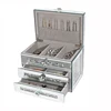 Silver Glass Jewelry Storage Box Luxury 3 Layers Large Capacity Jewelry Boxes Earrings Necklace Makeup Drawer Organizers Gifts 1