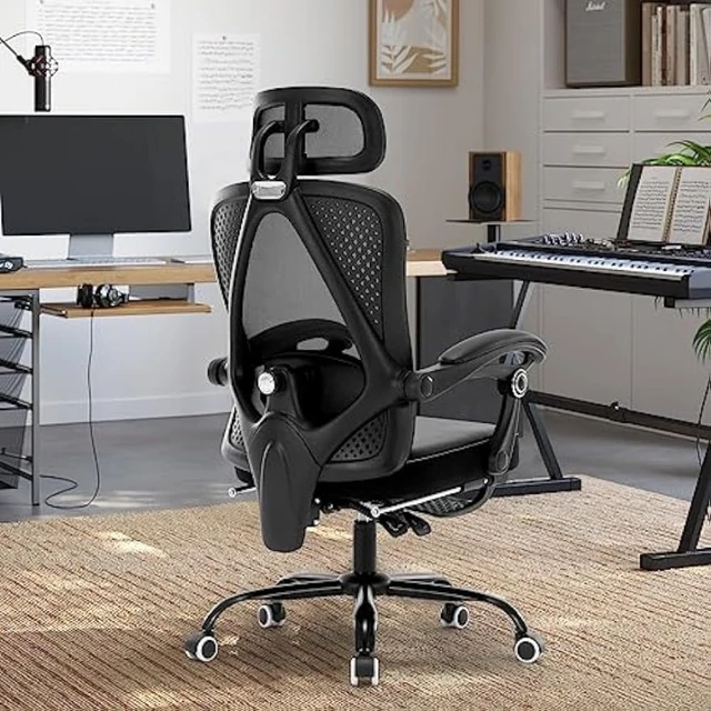 Ergonomic Office Chair, Reclining Office Chair Desk Chair with Foot Rest,  High Back Computer Chair Mesh Home Office Desk Chairs - AliExpress