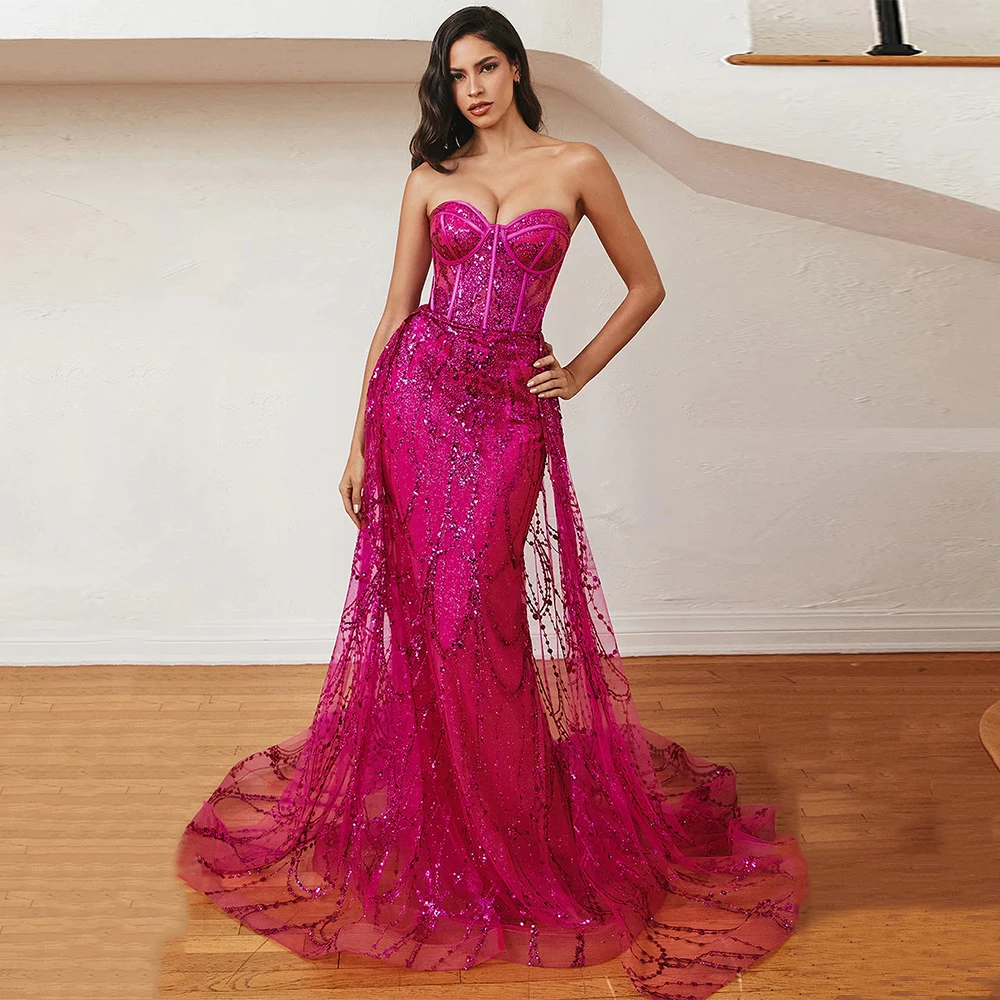 Mermaid Evening Dress Detachable Skirt Sleeveless Lace Prom Dresses Party  Gown | eBay