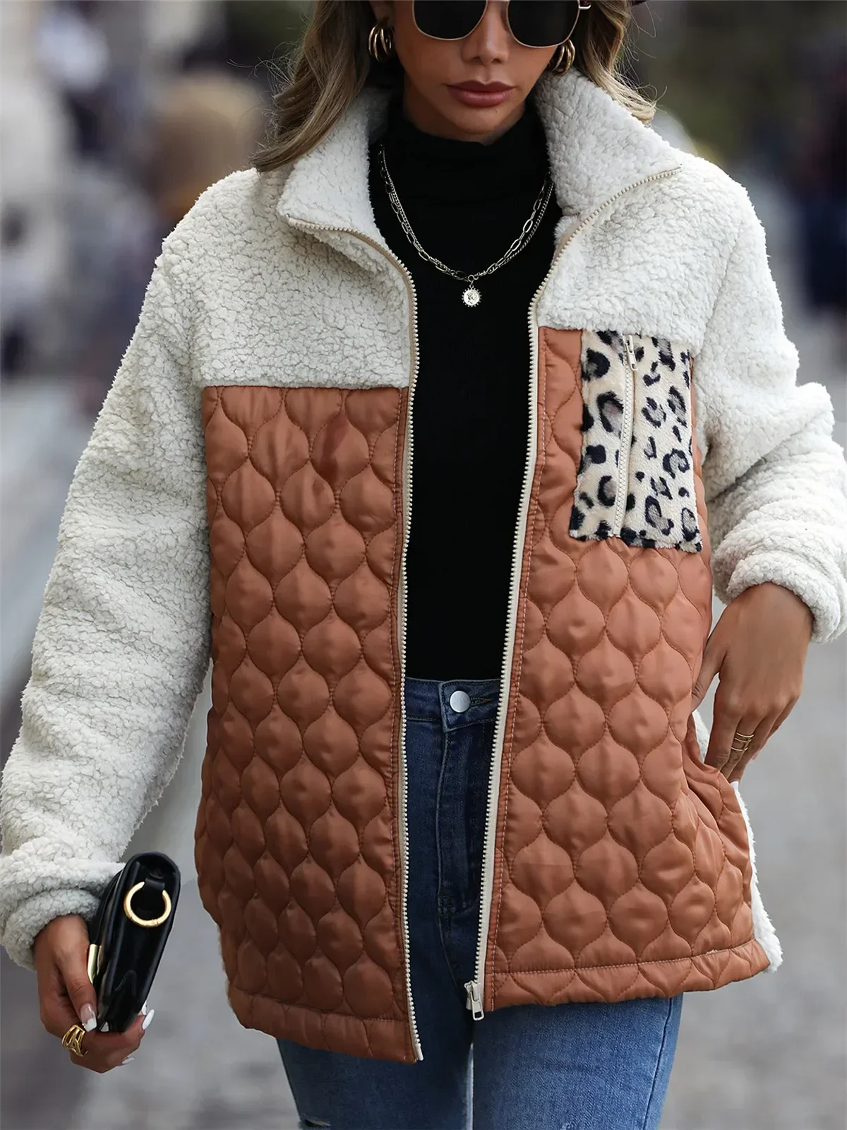 Women's Winter Coat for Woman Thick Warm Jacket Clothing Polar Fleece Black Green Red Brown Grey Women Clothes Female Outerwear
