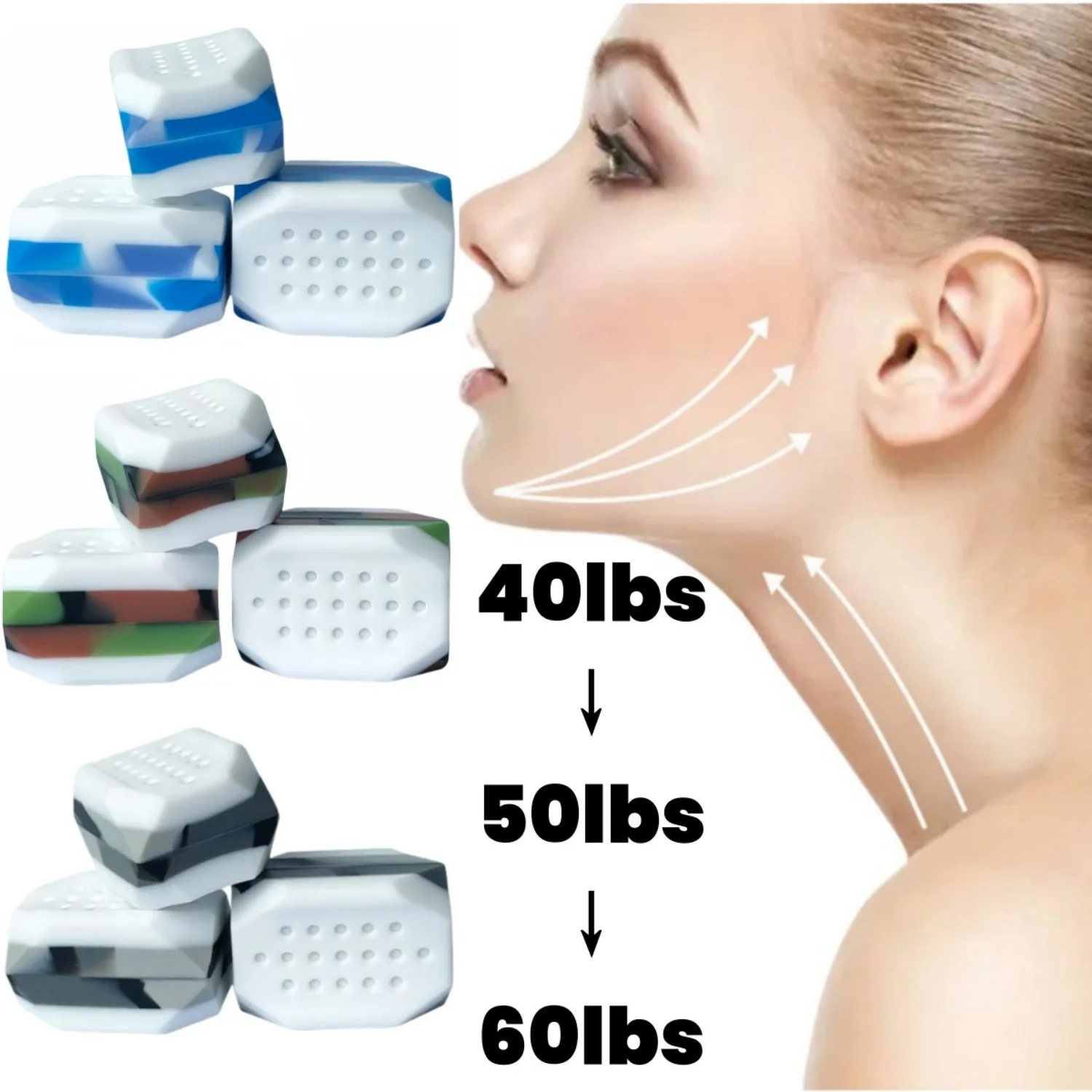 1 Pair Fitness Jaw Exercise Stress Ball Face Jaw Exerciser Trainer Muscle Simulator for Cheekbones Trainer Exercise facial lines