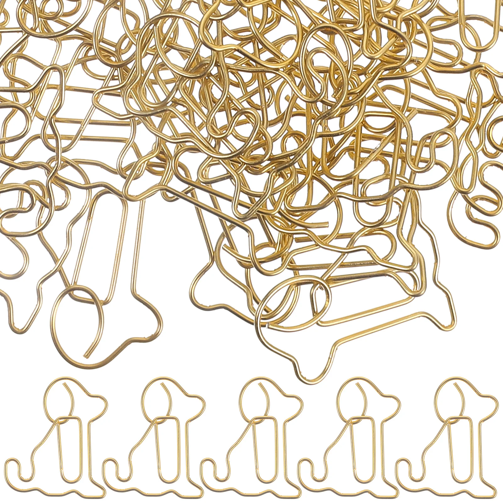 

50 Pcs Paper Clip File Folders Metal Small Paperclips Unique Document Office for