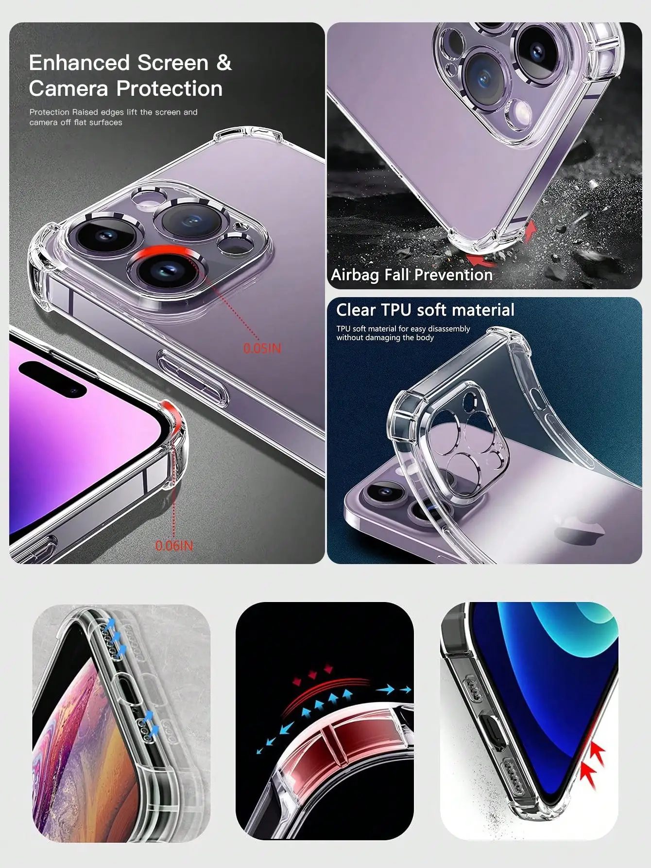 Customizable Clear Shockproof Phone Case with Photo Personalization