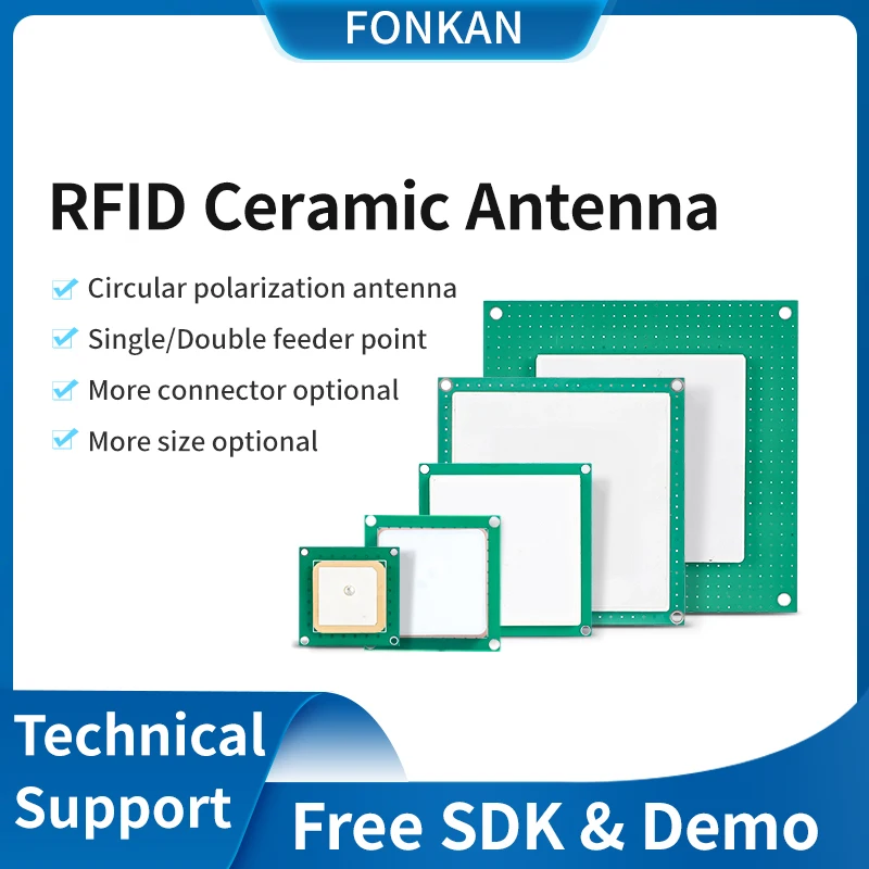 

Fonkan UHF RFID Circular Ceramic Antenna use for Access Control UHF RFID Reader Small Antenna with SMA MMCX IPEX connector
