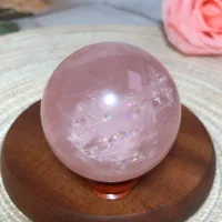 High Quality Natura Crystals Rose Quartz Sphere Star Flash Reiki Home Decoration Energy Healing Ore Ornament Room Decor 1