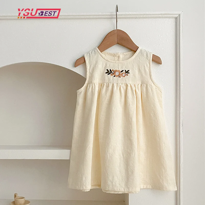 

New Summer Kids Party Dress 1-6Yrs Girls Elegant Dresses Costumes Girl Embroidered Floral Outfits Children Vestidos Clothing