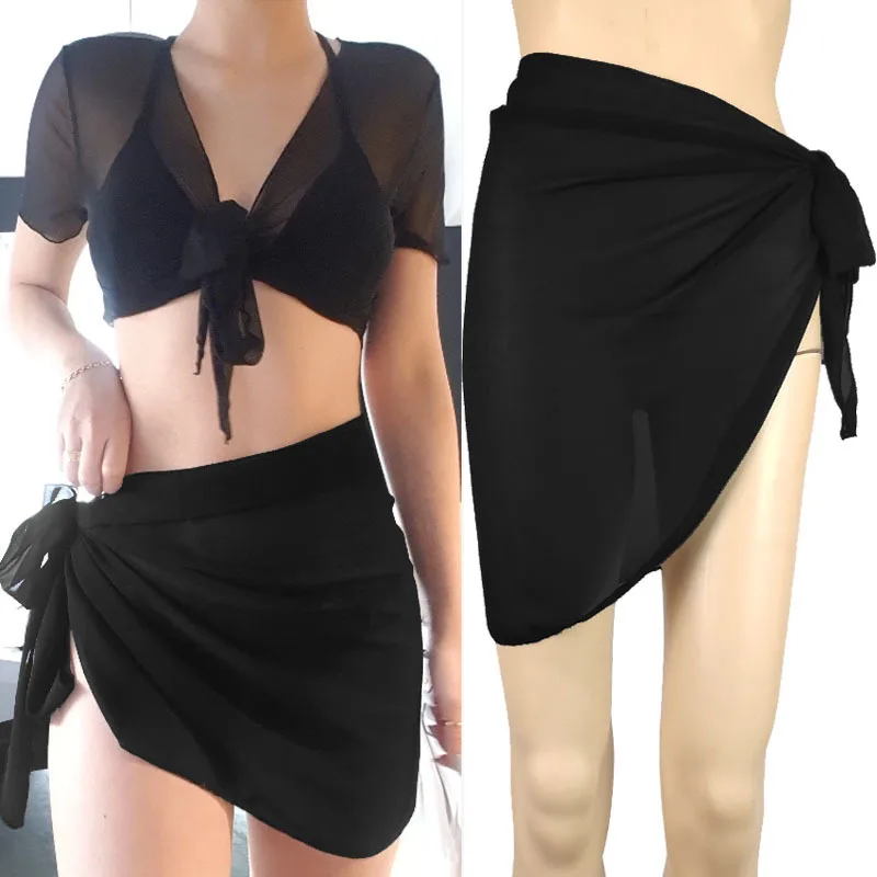

Sexy Women Solid Pareo Beach Bikini Cover Up Wrap Skirt Sarongs Beachwear Cover Up Bikini Wrap Short Skirt пляжная накидка