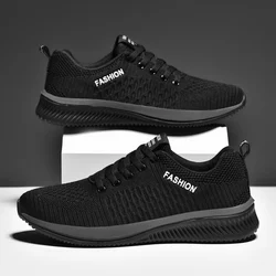 Men's Lightweight Breathable Running and Walking Sneakers - 45 (BlackGray)